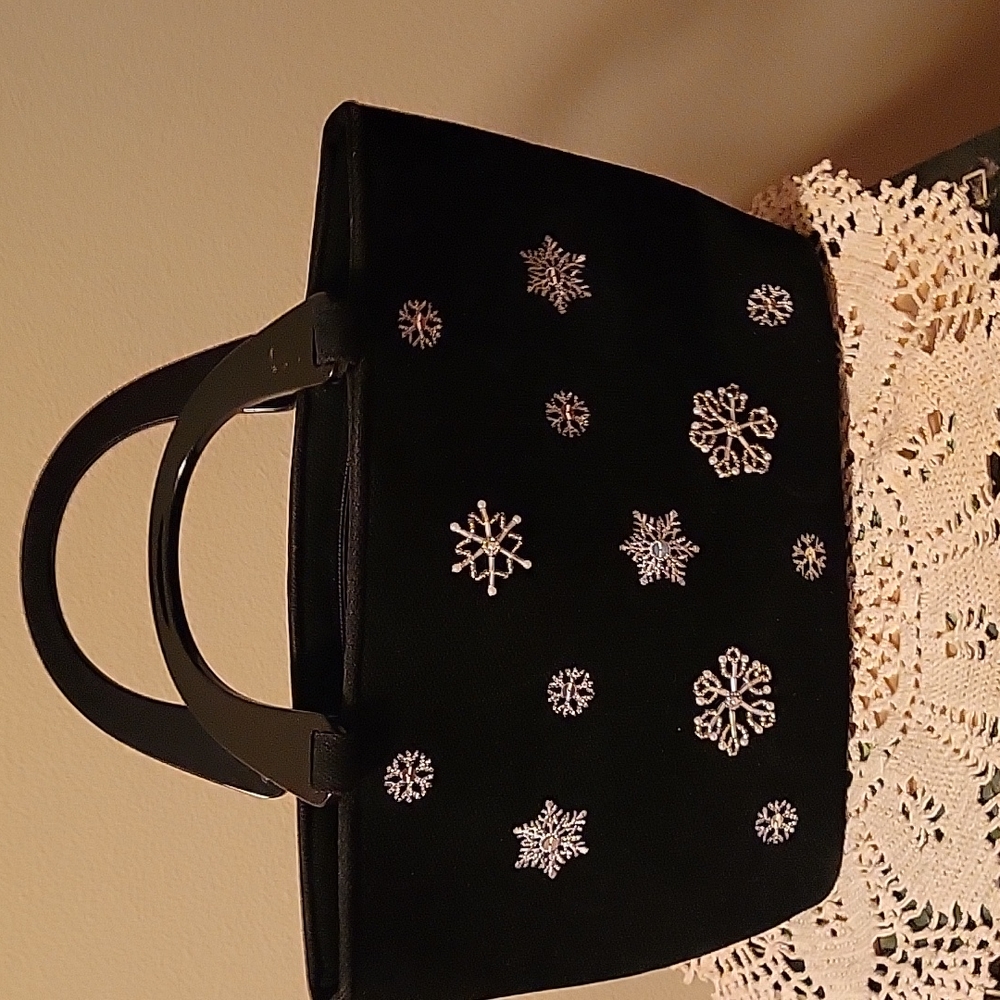 Black velvety purse